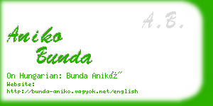 aniko bunda business card